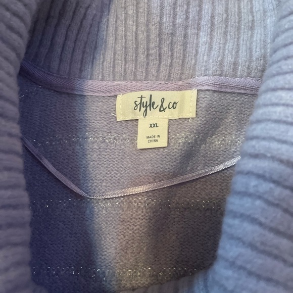 STYLE & Co Women's Lurex Cowl-Neck Sweater lilac - Picture 8 of 10